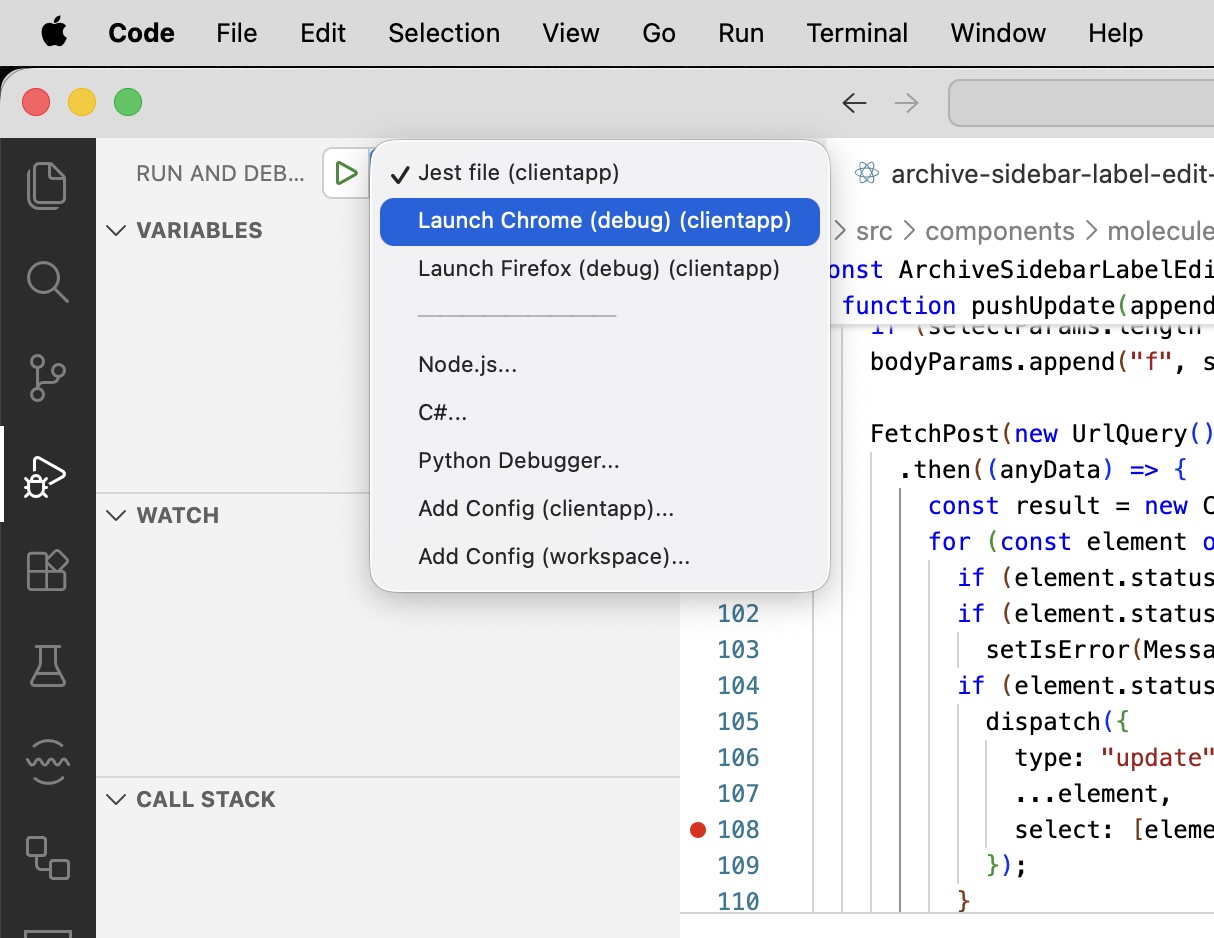 Debugger window