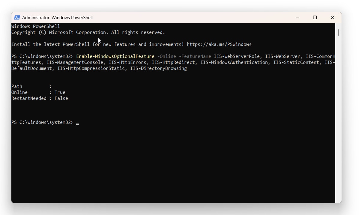 Enable-WindowsOptionalFeature